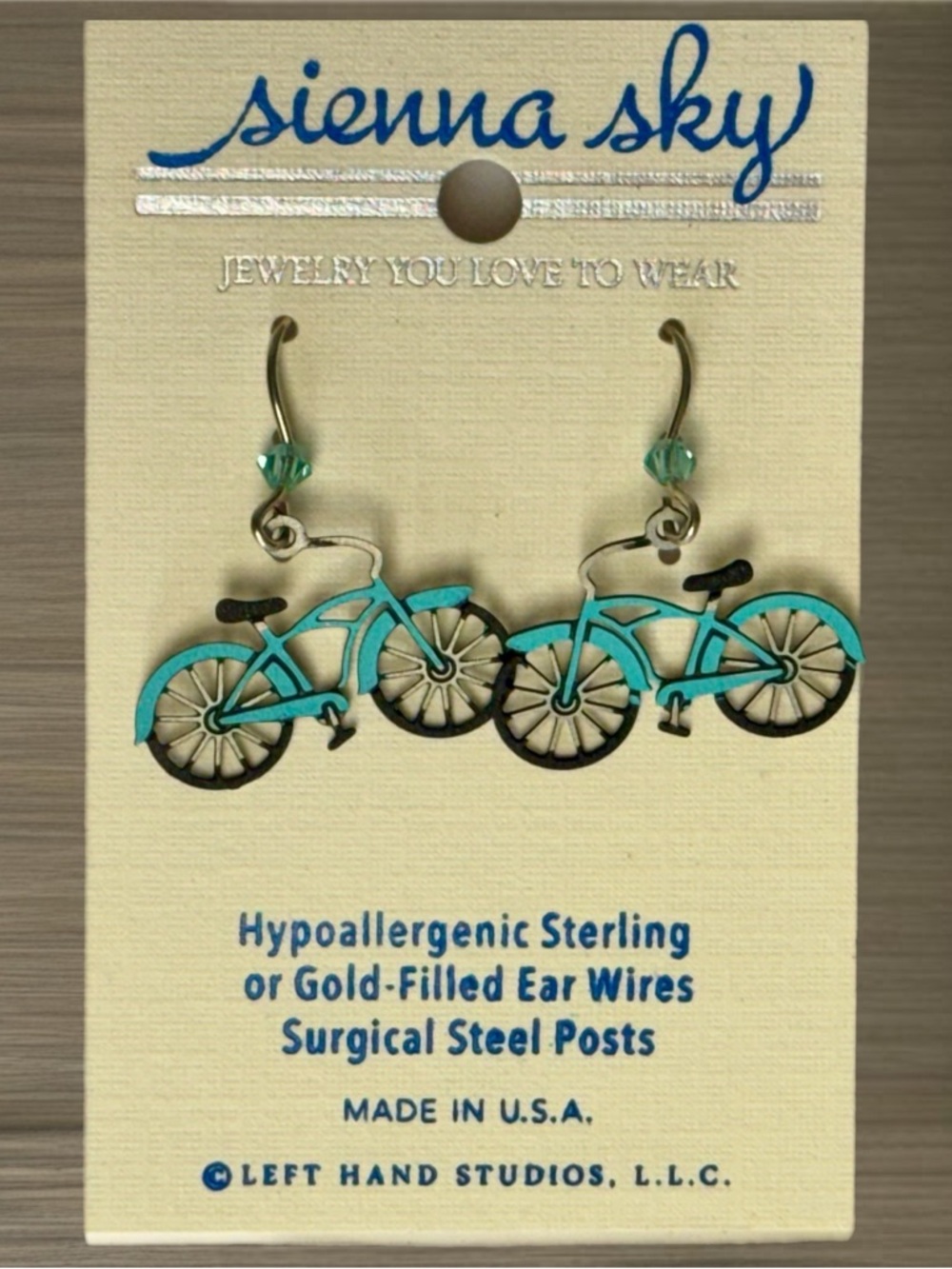 Sienna Sky Turquoise Bicycle Dangle Earrings with Silver Accents